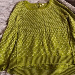 Anthropologie Moth Olive Green Textured Knit
